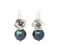 Annalise sterling silver black opal peacock pearl earrings lilygriffin nz