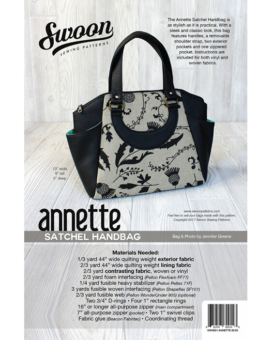 Annette Satchel Bag from Swoon Sewing Patterns