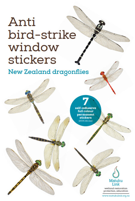 Anti-birdstrike dragonfly stickers - Matuku Link