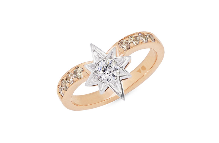 Antique European diamond star ring design