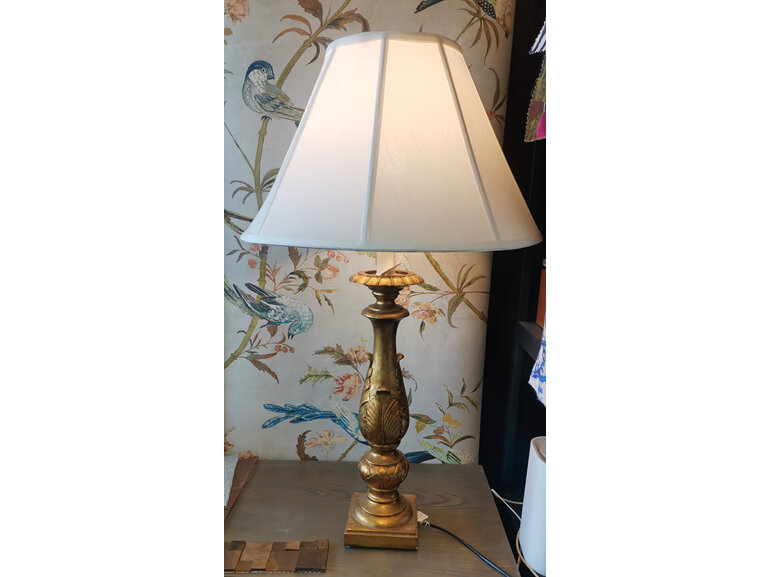 Antique Gold Table Lamp with Cream Shade New Zealand