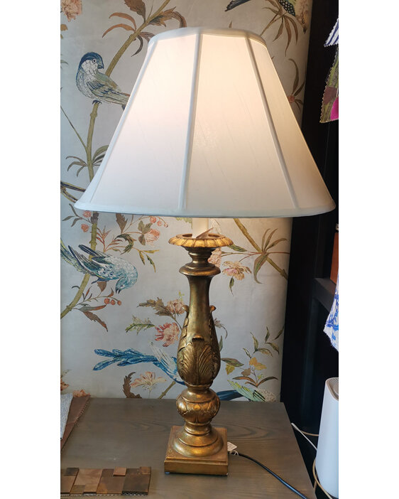 Antique Gold Table Lamp with Cream Shade New Zealand