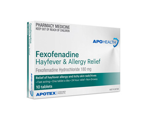 APH Fexofenadine 180mg Tab Blst 10