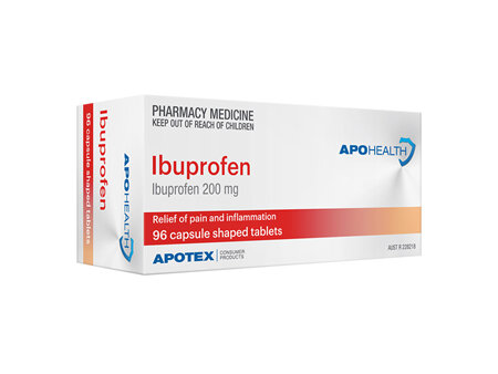 APH Ibuprofen Caplet 200mg 96