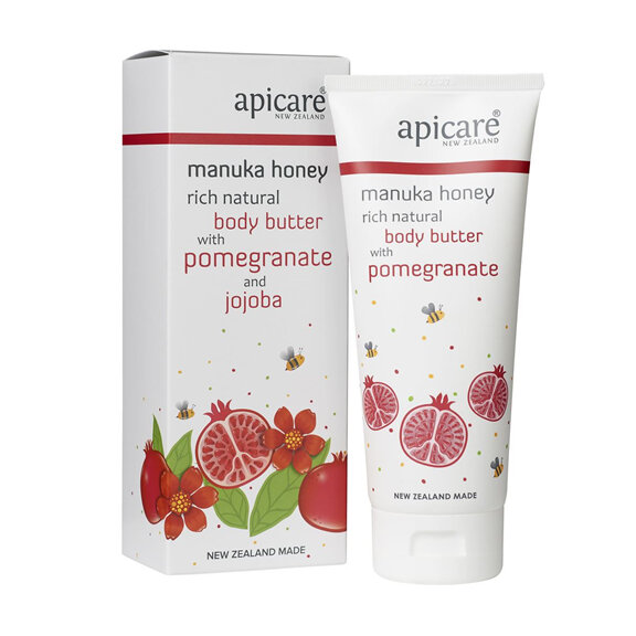 Apicare Manuka Honey Rich Natural Body Butter with Pomegranate and Jojoba 200g