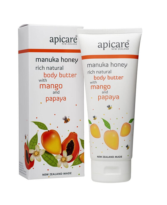 Apicare Manuka Honey Rich Natural Body Butter with Mango and Papaya 200g