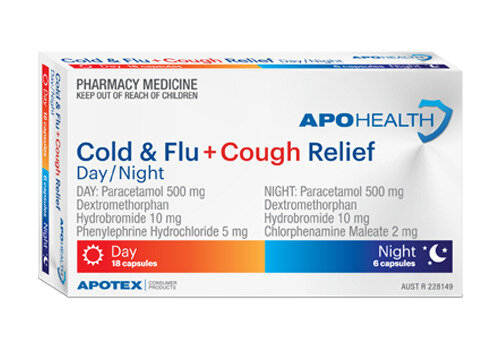 Apohealth Cold & Flu + Cough Relief Day/Night Capsule Blister Pack 24