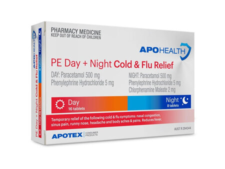 ApoHealth Cold + Flu Relief Day & Night Tablets 24 Pack