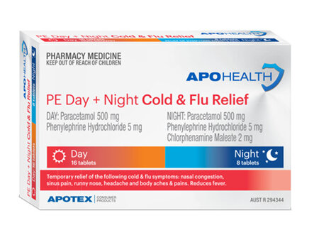 APOHEALTH Cold & Flu Relief PE Day/Night Tabs Blister Pack 24
