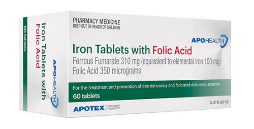 Apohealth Iron With Folic Acid Tabs 60