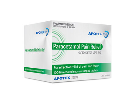 Apohealth Paracetamol Pain Relief Caplets 500mg 100