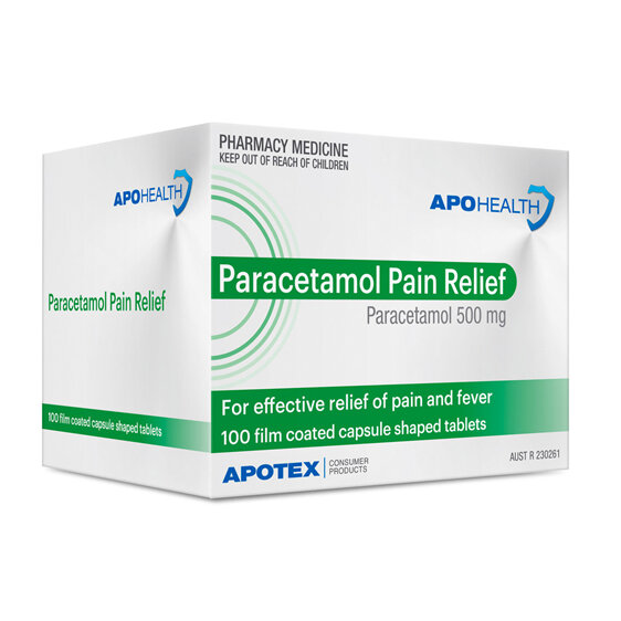 Apohealth Paracetamol Pain Relief Caplets 500mg 100