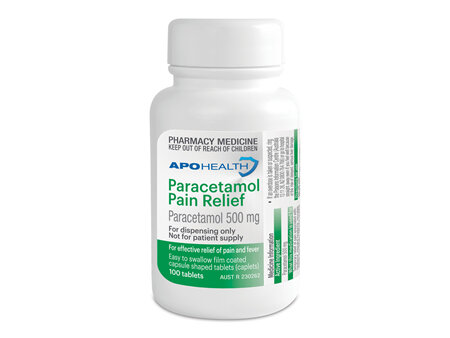 Apohealth Paracetamol Pain Relief Caplets 500mg Bottle 100