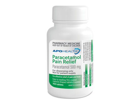 Apohealth Paracetamol Pain Relief Caplets 500mg Bottle 100