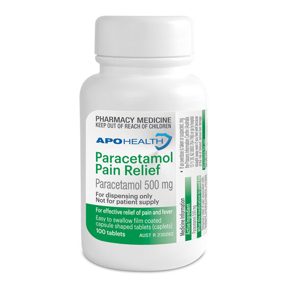Apohealth Paracetamol Pain Relief Caplets 500mg Bottle 100
