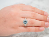 aquamarine and diamond 18ct white gold ring