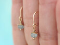 Aquamarine blue march birthstone solid 9k gold earrings lily griffin nz jeweller