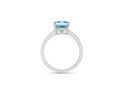 Aquamarine Princess Cut Diamond Channel Set Dress Ring Platinum White Gold