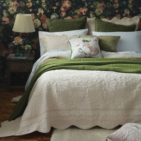 Ara Bedspread Set colour Shell - Queen - $280