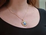 Arapaua pearl, internally flawless diamond, pink argyle diamond, 18ct pendant