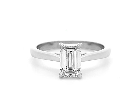 Ardor: Emerald Cut Diamond Solitaire Ring