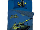 Army Tank Single Duvet Cover Set - Large Euro Pillowcase - 100% Cotton - Glow In The Dark