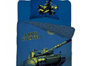 Army Tank Single Duvet Cover Set - Large Euro Pillowcase - 100% Cotton - Glow In The Dark