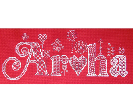 Aroha cross stitch/blackwork chart