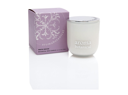 AROMABOT GLASS CANDLE WH ORCHID 165G