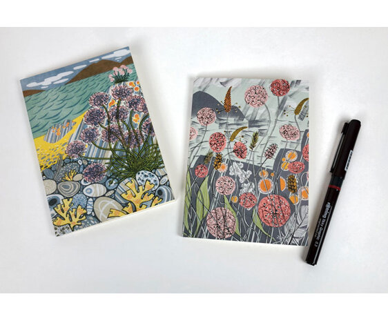 Art Angels Angie Lewin Notebooks Pebble Shore & Lichen Thrift Set of 2