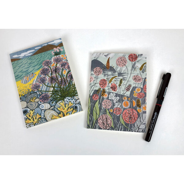 Art Angels Angie Lewin Notebooks Pebble Shore & Lichen Thrift Set of 2
