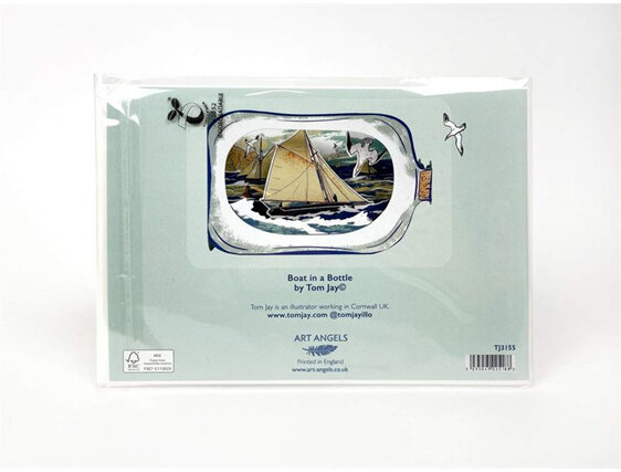 Art Angels Sailing Boat in a Bottle 3D Card