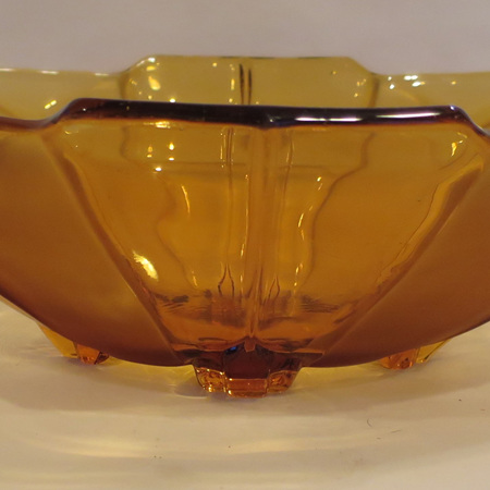 Art deco style amber glass
