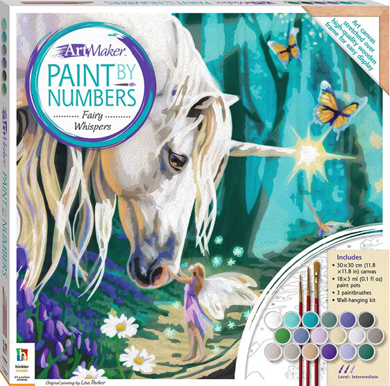 Art Maker Paint by Numbers Fairy Whispers kids activity hinkler unicorn