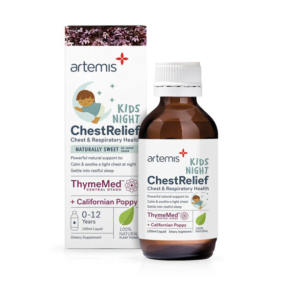 ARTEMIS Kids Chest Relief Night 100ml sleep cough cold flu covid