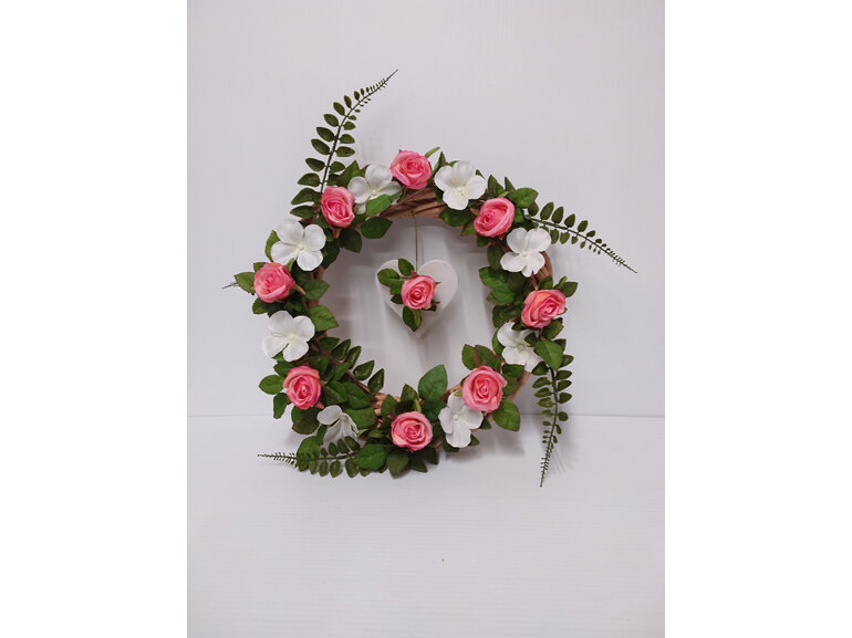 #artificialflowers#fakeflowers#decorflowers#fauxflowers#wreath#cane#pink#white