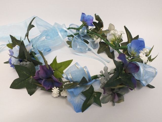 #artificialflowers#fakeflowers#decorflowers#fauxflowers#circlet#blue