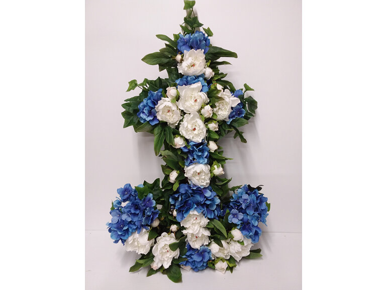 #artificialflowers#fakeflowers#fauxflowers#wreath#blue#white#anchor