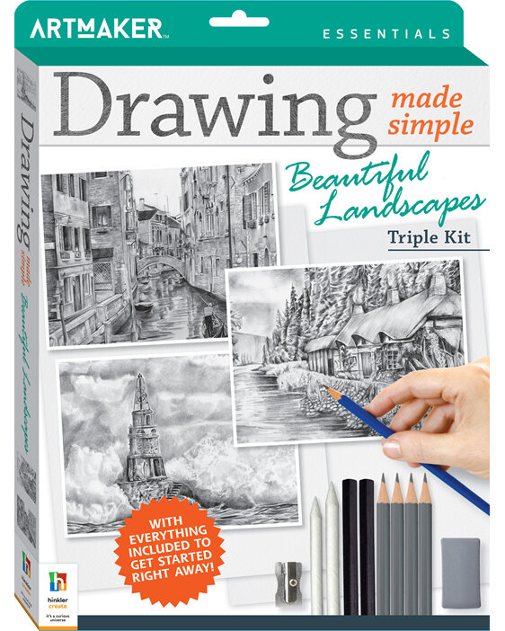 Artmaker Essentials Drawing Made Simple Landscapes Triple Kit