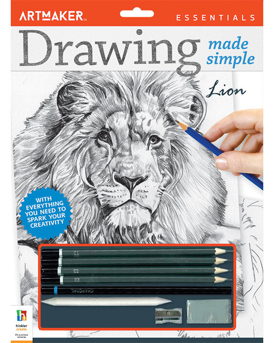 Artmaker Essentials Drawing Made Simple: Lion pencil sketch