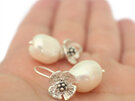 Ashley flower pearl earrings sterling silver baroque wedding lily griffin nz