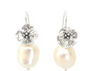 Ashley flower pearl earrings sterling silver baroque lilygriffin nz jewellery