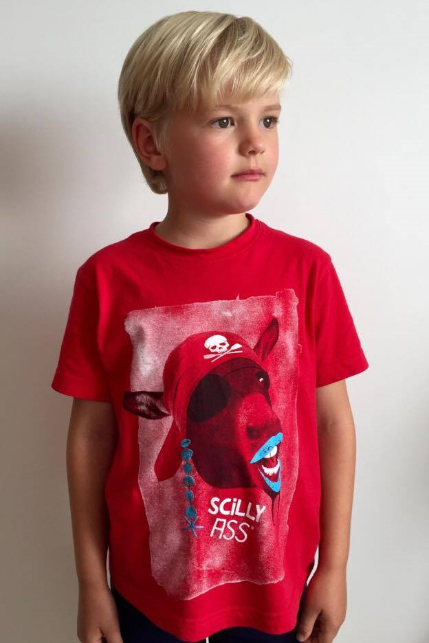 Kids' Scilly Ass Tee in red