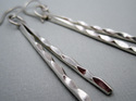 Astro Duo Sterling Silver Faceted Long Bar Earrings