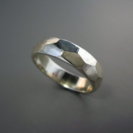 Astro Sterling Silver Unisex Faceted Ring Band
