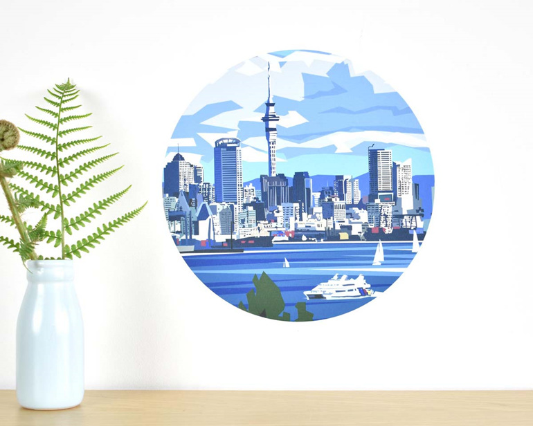 Auckland waterfront wall decal