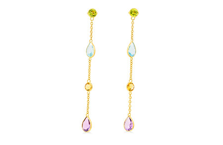 Aura: Coloured Dangle Stud Earrings