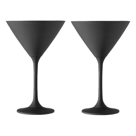 Aurora Matte Black 2pk Martini Glass