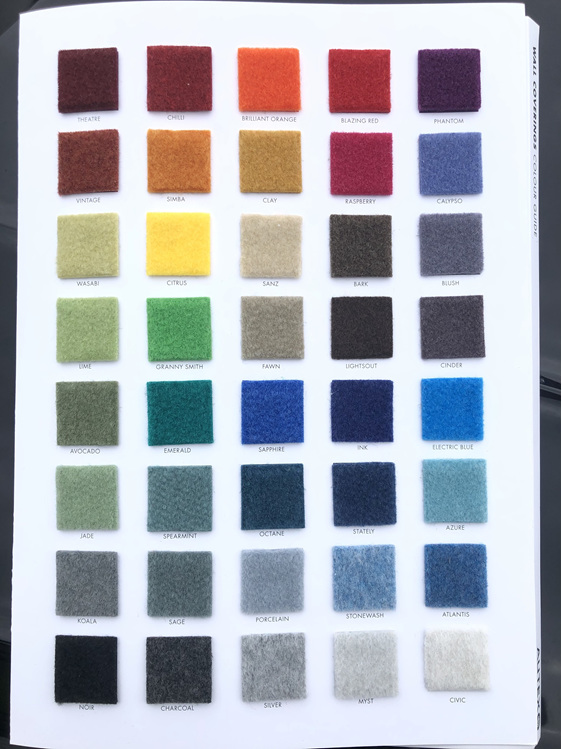 Autex Vertiface Colour Guide
