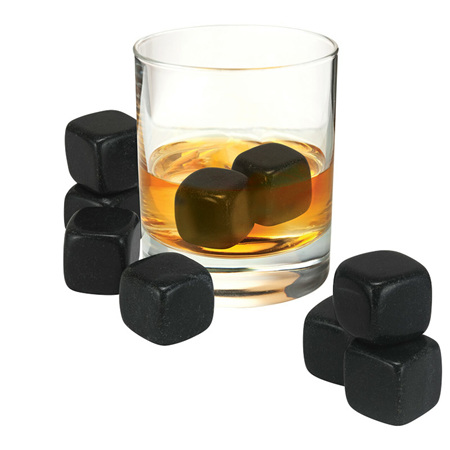 Avanti Whisky Rocks Set 9 Piece Set With Velvet Pouch And Box - Black Granite